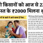 किसानों के खाते में आज से आएगा PM Kisan 22वीं किस्त का पैसा, देखें लाइव स्टेटस PM Kisan 22th Kist Today